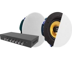 Ausinių stiprintuvas Vision Profesionalus skaitmeninis garso maišytuvas-stiprintuvas - 2 x 50 W (RMS @ 8 omai) - RS-232 - „Bluetooth“ (keičiamas, fiksuotas PIN) - 4 x įėjimai, kiekvienas aukšto lygio arba mikrofono (subalansuotas su Trim valdymu ir nutildymo jungikliu)