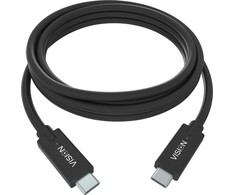 „Vision VISION“ profesionalus USB-C kabelis, skirtas montavimui – 30 metų garantija – USB 3.2 Gen 1 5 Gbps – palaiko 3 A įkrovimo srovę – USB-C 3.2 (M) į USB-C 3.2 (M) – 4,5 mm išorinis skersmuo – 22 + 30 AWG 1 m – juodas