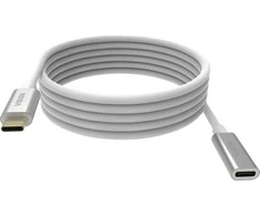 Vision VISION profesionalus USB-C prailginimo kabelis, skirtas montavimui – 30 metų garantija – USB 3.2 Gen 1 5 Gbps – palaiko 3 A įkrovimo srovę – USB-C 3.2 (M) į USB-C 3.2 (F) – išorinis skersmuo 4,5 mm – 22 + 30 AWG 2 m – baltas