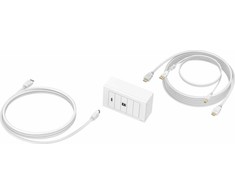 Vision Techconnect Modulares AV-Panel mit Kabeln - LEBENSLANGE GARANTIE - 5 Meter Kabelis - 4K bei 60 Hz - Einfaches Paket zur Installation von Touchpanel-Displays oder Projektoren - Enthalt britische Doppel-Gang-Aufputzdose und Doppel-Gang-Rahmen fur