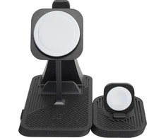 Vision ZENS 4-in-1 - Kabelloses Ladegerat - modular, mit iPad-Ladestander + AC-įkroviklis - 30 Watt - auf Kabelis: USB-C - Juodas - fur Apple AirPods with MagSafe Charging Case, AirPods Pro, iPhone 12, 13, 14
