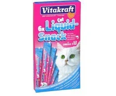 Vitakraft Chovex Sro VITAKRAFT Liquid Snack 6x15 g, kačių pašaro papildas - skanėstai su lašiša ir Omega 3