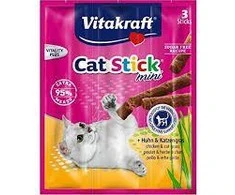 Vitakraft - Cat Stick vištiena ir kačių žolė 3 lazdelės 18 g (31219)