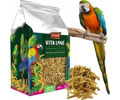 Vitapol Vitaline Mealworm lervos papūgoms ir egzotiniams paukščiams 80g, 4vnt.