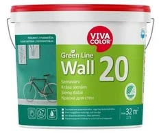Sienų dažai VIVACOLOR Žalias LINE WALL 20, pusiau matiniai, baltos sp., A bazė, 2,7 l