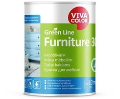 Baldų dažai VIVACOLOR Žalias LINE FURNITURE 30, pusiau matiniai, 900 ml