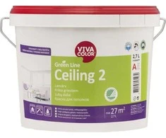 Lubų dažai VIVACOLOR Žalias LINE CEILING 2, matiniai, baltos sp., A bazė, 2,7 l