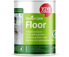Grindų dažai VIVACOLOR Žalias LINE FLOOR, pusiau matiniai, baltos sp., 900 ml