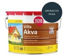 Medinių fasadų dažai VIVACOLOR VILLA AKVA, antracito pilkos 7016 sp., 9 l