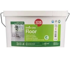 Grindų dažai VIVACOLOR Žalias LINE FLOOR, pusiau matiniai, baltos sp., 7,2 l