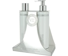 Crystals Set Vivian Gray: Baltas Crystals Softening Dušo želė For All Skin Types, 250 ml + Baltas Crystals Hydrating Losjonas kūnui, 250 ml