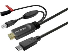Kabelis USB VivoLink USB-C - USB-B 7.5 m Juodas (PROUSBCHDMIUSBB7.5-CHARGE)