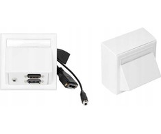 „VivoLink WI221292“ maitinimo lizdas, HDMI + DisplayPort + 3,5 mm, baltas