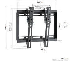 Vogels Vogel's UP 2013 Tilting S 19-43'' juodas sieninis TV laikiklis UP2013 (8712285416941)