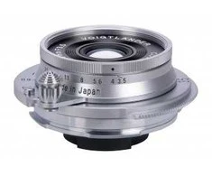 Voigtlander Spalvotas „Skopar 35mm f/3.5“ objektyvas, skirtas „Leica M“ – sidabrinis