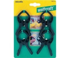Spyruoklinis spaustukas micro fix 30mm - 4 vnt - Wolfcraft 3432000