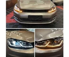 Volkswagen Golf 7 priekiniai chromuoti žibintai