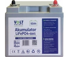 Volt AKUMULIATORIUS LIFEPO4 12,8V 50 AH (50A) + B
