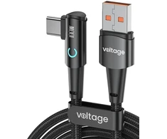 voltage Laidas USB-A / USB-C kampinis Įtampa PowerAngle 66W PD 100cm juodas