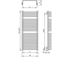 Vonios radiatorius ENIX Aster A 50 cmx120 cm cm baltas (A0005001216014010000)