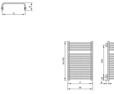 Vonios radiatorius ENIX Aster A 60 cmx78 cm cm baltas (A0006000776014010000)