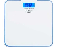 Virtuvinės svarstyklės Adler | Vonios svarstyklės | AD 8183 | Didžiausias svoris (keliamoji galia) 180 kg | Tikslumas 100 g | Baltas