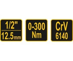 Vorel Toya Sa Poland Dinamometrinis raktas | švytuoklinis | 1/2", 0-300 Nm (57451)