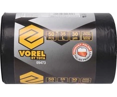 VOREL LABAI TVIRTI ŠIUKŠLIŲ MAIŠAI 35l 30µm /50vnt.