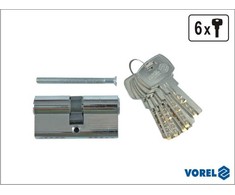 Spynos šerdelė su 6 raktais, žalvarinė Vorel | 62mm, L31/31mm