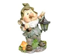 Garden Center Voyageur Press STATUE DWARF WITH LANTERN