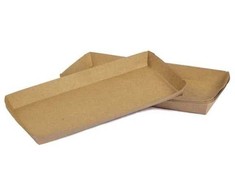 Vrige Pølsebakke m/kant brun 200x90x20mm 100stk/pak Brun 1x1x1mm (100EA)