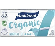 Vuokkoset Vuokkoset, 100% BIO, tamponai Normalūs, 16 vienetų
