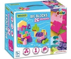 WADER Big Blocks klocki 26el rožinė 41590 15904