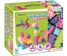 Wader Kids Blocks kaladėlės 50 vnt. rožinė 41297