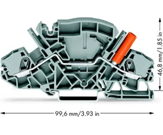 Wago 2007-8801 Dviejų laidų bėgio jungtis su izoliuotu matavimo lizdu matavimo kištukui Ø 4 mm 2007-8801