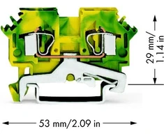 Wago 2-viela jungtis 4mm2 gelsvai žalia (281- 607)