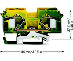 Wago PE 2- vielos jungtis 16mm2 gelsvai žalios (283-607)
