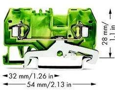 Wago Saugi geležinkelio jungtis 2.5mm2 gelsvai žalia (280- 907)