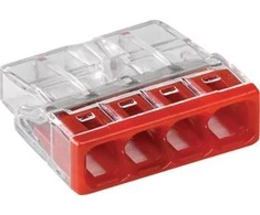 Złączka „Wago“ 4 takelių jungtis, modelis: 2273-204, nuo 0,5 iki 2,50 mm?, 5 vnt.