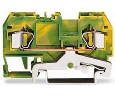 Wago 4mm apsauga geležinkelio jungtis gelsvai žalia (281-907)