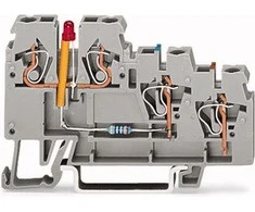 Wago 3- viela jungtis jutikliams su LED pilku (270-560 / 281-434)