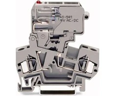 Wago 4mm2 pilkoji saugiklių jungtis 10A 5x 20mm (281-611 / 281-541)