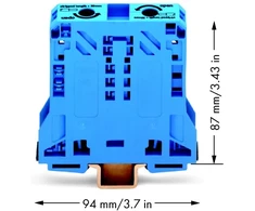 Wago Złączka przelotowa 2-przewodowa 20x94mm mėlyna - 285-154