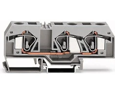 Wago 283-671 3 laidų šynų jungtis 16 mm² pilka 283-671