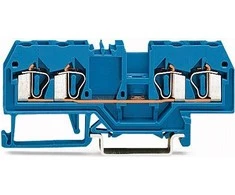 Wago 280-834 4 laidų šynų jungtis 2,5mm2 mėlyna EURO 280-834