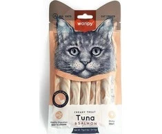 wanpy - Wanpy kreminis, laižomas kačių skanėstas - tunas ir lašiša 70 g (5 x 14 g) - 70 g (5 x 14 g)