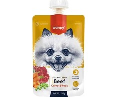 Skanėstas šunims WANPY mėsos pasta, su jautiena, morkomis ir žirneliais, 90 g