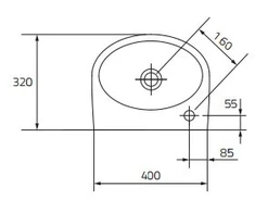 Cersanit Parva 40 cm praustuvas (K27-009-P)