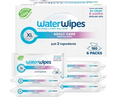 WATER WIPES Sensitive+ kūno ir intymios higienos drėgnosios servetėlės senjorams, 12 x 30 vnt.