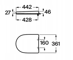 Roca OPTICA A801F72002 nuleidžiama klozeto sėdynė / lėtai nusileidžianti duroplastinė SLIM su greito nuėmimo funkcija